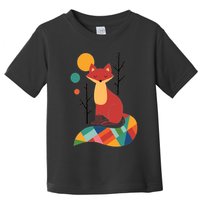 Abstract Fox Illustration Pattern Toddler T-Shirt