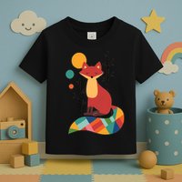 Abstract Fox Illustration Pattern Toddler T-Shirt