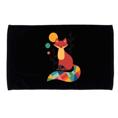 Abstract Fox Illustration Pattern Microfiber Hand Towel