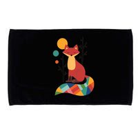 Abstract Fox Illustration Pattern Microfiber Hand Towel
