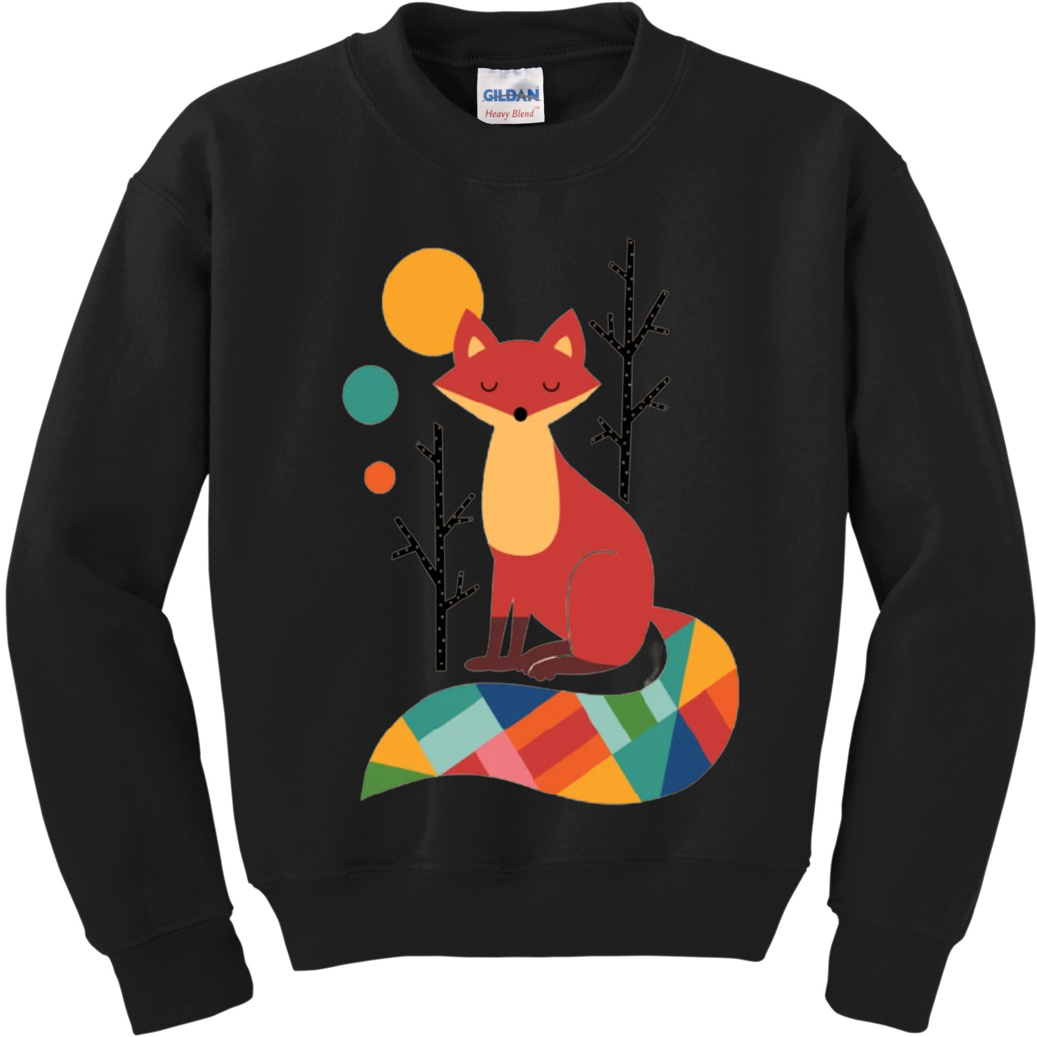 Abstract Fox Illustration Pattern Kids Sweatshirt