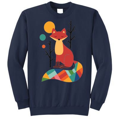 Abstract Fox Illustration Pattern Sweatshirt