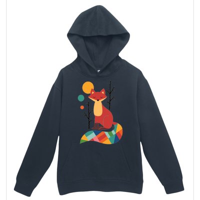 Abstract Fox Illustration Pattern Urban Pullover Hoodie