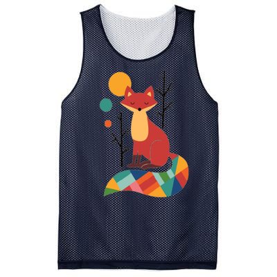 Abstract Fox Illustration Pattern Mesh Reversible Basketball Jersey Tank