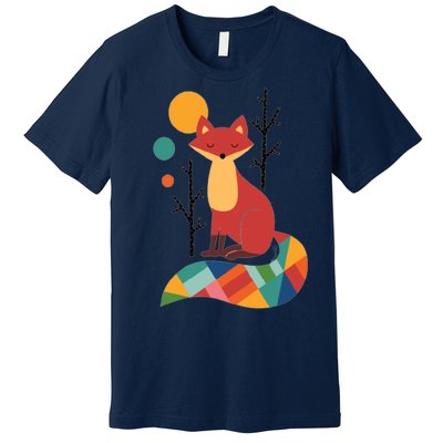 Abstract Fox Illustration Pattern Premium T-Shirt