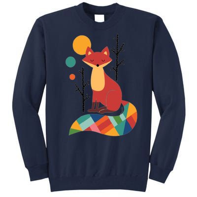 Abstract Fox Illustration Pattern Tall Sweatshirt