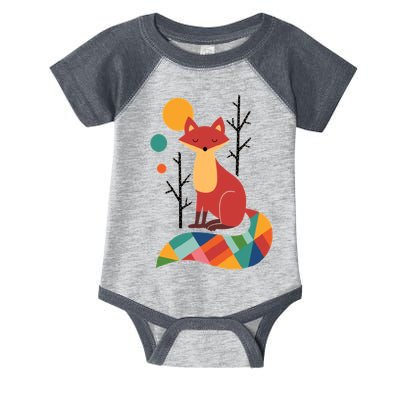 Abstract Fox Illustration Pattern Infant Baby Jersey Bodysuit