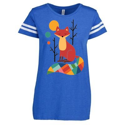 Abstract Fox Illustration Pattern Enza Ladies Jersey Football T-Shirt