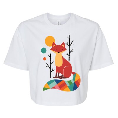 Abstract Fox Illustration Pattern Bella+Canvas Jersey Crop Tee