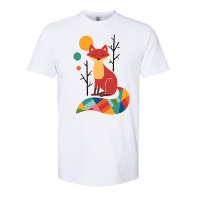 Abstract Fox Illustration Pattern Softstyle CVC T-Shirt