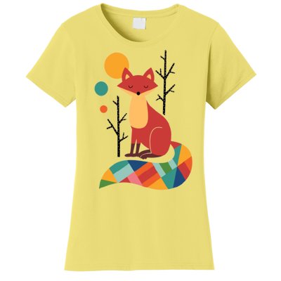 Abstract Fox Illustration Pattern Women's T-Shirt