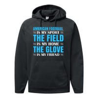 American Football Is My Sport Performance Fleece Hoodie