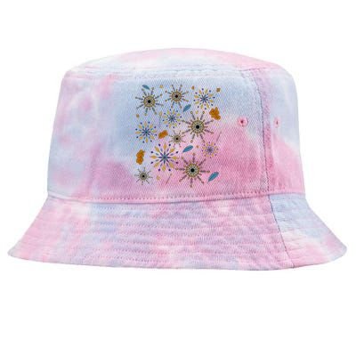 Autumn Fall Inspired Design Falling Leaves Nature Bird Tie-Dyed Bucket Hat