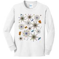 Autumn Fall Inspired Design Falling Leaves Nature Bird Kids Long Sleeve Shirt