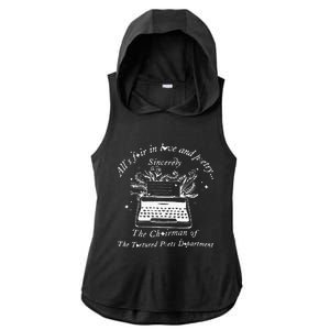 AllS Fair In Love & Poetry Funny Valentines Day Ladies PosiCharge Tri-Blend Wicking Draft Hoodie Tank