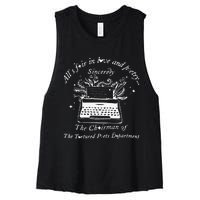 AllS Fair In Love & Poetry Funny Valentines Day Women's Racerback Cropped Tank