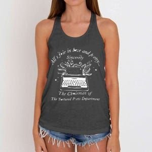 AllS Fair In Love & Poetry Funny Valentines Day Women's Knotted Racerback Tank