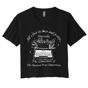 AllS Fair In Love & Poetry Funny Valentines Day Women's Crop Top Tee