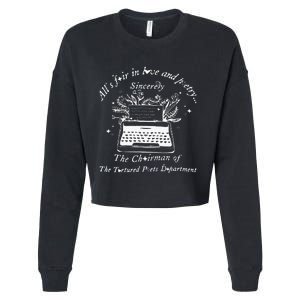 AllS Fair In Love & Poetry Funny Valentines Day Cropped Pullover Crew