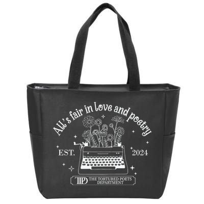 Alls Fair In Love And Poetry Est 2024 Ttpd Zip Tote Bag