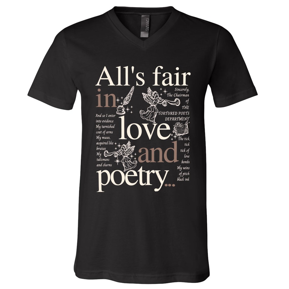 Alls Fair In Love And Poetry Taylor New Song Ttpd V-Neck T-Shirt