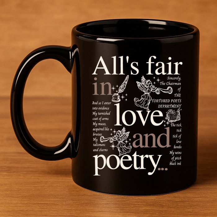 Alls Fair In Love And Poetry Taylor New Song Ttpd 11oz C Handle Ceramic Mug