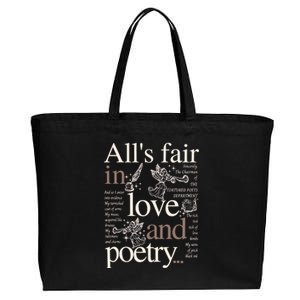 Alls Fair In Love And Poetry Taylor New Song Ttpd Cotton Canvas Jumbo Tote