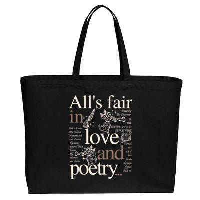 Alls Fair In Love And Poetry Taylor New Song Ttpd Cotton Canvas Jumbo Tote