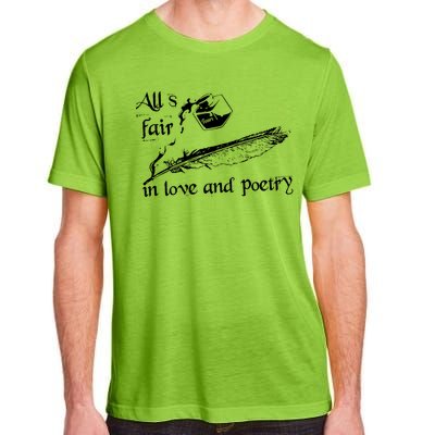 AllS Fair In Love & Poetry Funny Valentines Day Adult ChromaSoft Performance T-Shirt