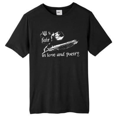 AllS Fair In Love & Poetry Funny Valentines Day Tall Fusion ChromaSoft Performance T-Shirt