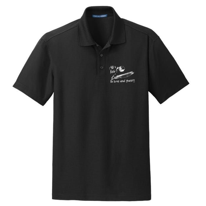 AllS Fair In Love & Poetry Funny Valentines Day Dry Zone Grid Polo