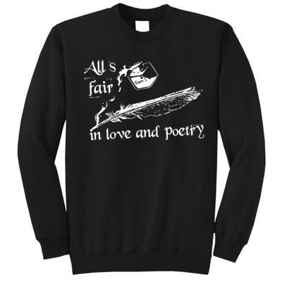 AllS Fair In Love & Poetry Funny Valentines Day Tall Sweatshirt