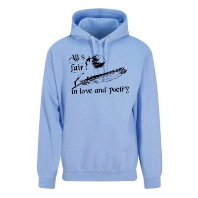 AllS Fair In Love & Poetry Funny Valentines Day Unisex Surf Hoodie