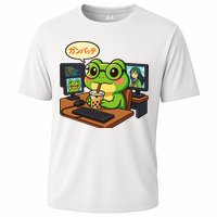 Anime Frog IT Geek Otaku Coding Desk Boba Lover  Cooling Performance Crew T-Shirt
