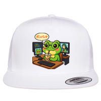 Anime Frog IT Geek Otaku Coding Desk Boba Lover  Flat Bill Trucker Hat