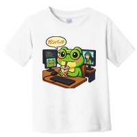 Anime Frog IT Geek Otaku Coding Desk Boba Lover  Toddler T-Shirt