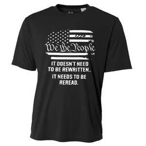 American Flag It Needs To Be Reread We The People (On Back) Cooling Performance Crew T-Shirt