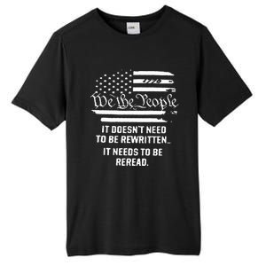 American Flag It Needs To Be Reread We The People (On Back) Tall Fusion ChromaSoft Performance T-Shirt