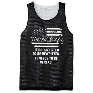 American Flag It Needs To Be Reread We The People (On Back) Mesh Reversible Basketball Jersey Tank