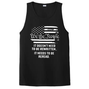 American Flag It Needs To Be Reread We The People (On Back) PosiCharge Competitor Tank