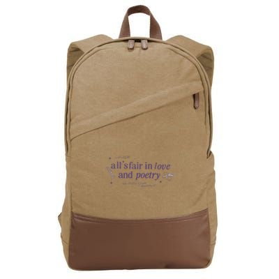 AllS Fair In Love And Poets Cotton Canvas Backpack