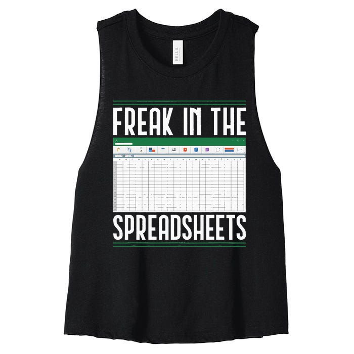 Accountant Freak In The Spreadsheets Accounting Women's Racerback Cropped Tank