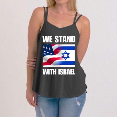 American Flag Israel Flag We Stand For Israel And Wo Women's Strappy Tank