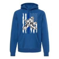 American Flag Ice Hockey For Vintage Goalie Player Cute Gift Premium Hoodie