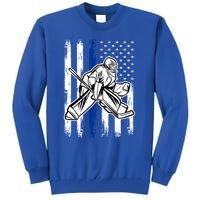 American Flag Ice Hockey For Vintage Goalie Player Cute Gift Tall Sweatshirt