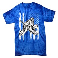 American Flag Ice Hockey For Vintage Goalie Player Cute Gift Tie-Dye T-Shirt