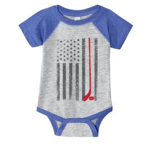 American Flag Ice Hockey Stick Puck Player Jersey Skate Gift Great Gift Infant Baby Jersey Bodysuit