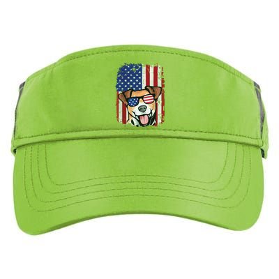 American Flag Jack Russell Terrier Adult Drive Performance Visor