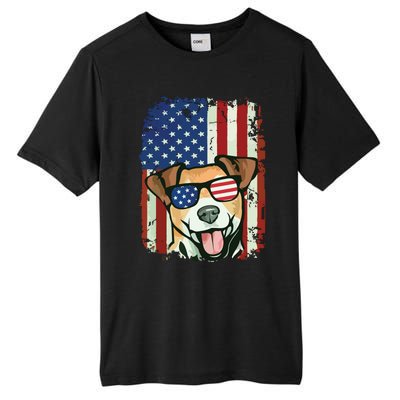 American Flag Jack Russell Terrier Tall Fusion ChromaSoft Performance T-Shirt