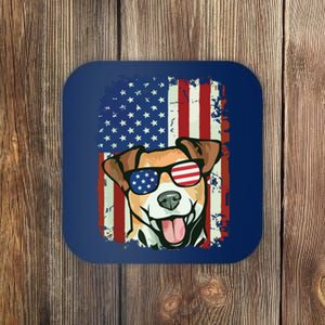 American Flag Jack Russell Terrier Coaster